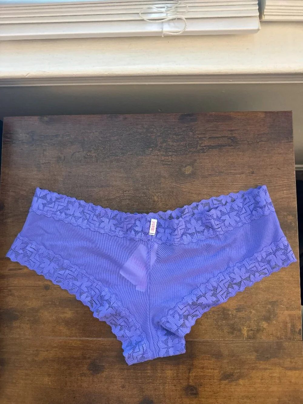 PINK Victoria's Secret Purple Lace Cheeky Panty
